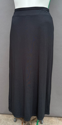 J Jill Wherever Maxi Skirt 1X Plus Black Smooth Long Jersey Capsule Minimalist