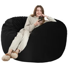 HABUTWAY Bean Bag Chair: Giant 4' Memory Foam Furniture Bean Bag Chairs for A...