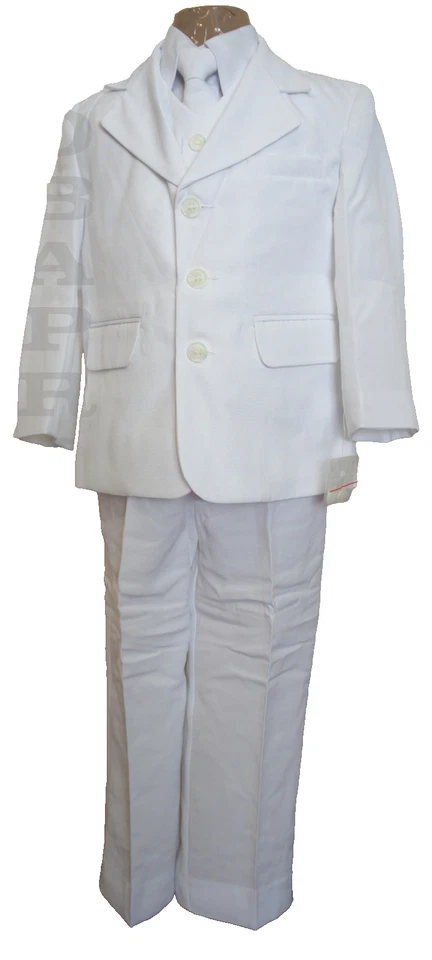 NEW 5 pcs Boys Communion/Baptism, Ring Bearer, Recital White Suit Set, Sz 5 - image 3 of 4
