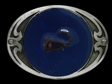 TH13127 VINTAGE 1970s  REAL SCORPION  WESTERN  COWBOY BELT BUCKLE