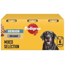 Pedigree Wet Dog Food for Senior Dogs Mixed Selection in Loaf 6 x 400 g 4.36 per kilo