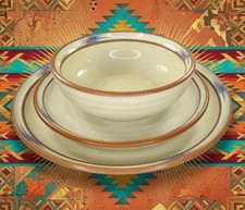 Noritake Raindance Stoneware 3 Pc Dinnerware Set Service for 3 Plates Bowls Vtg