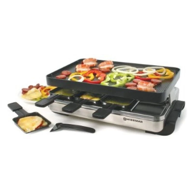 Swissmar - Valais Raclette 8 Person Party Grill with Reversible Grill Plate Stai - image 3 of 4