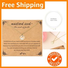 Stainless Steel Gold Mountain Mustard Seed Pendant Necklace - Inspirational Gift