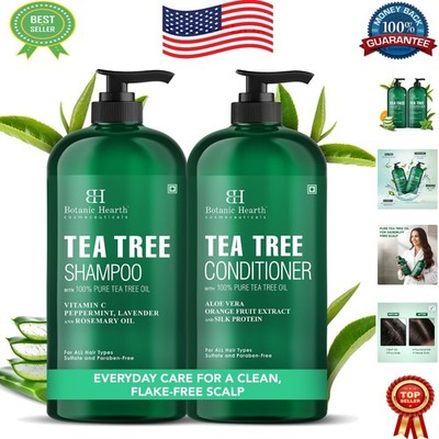 Refreshing Tea Tree Oil Shampoo & Conditioner for Healthy Scalp - All Hair Types
