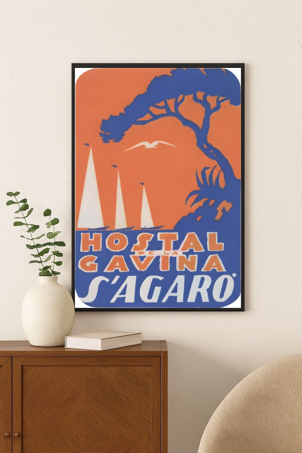 Hostal de la Gavina S'Agaró Poster - Spain 1950s 🌊✨ - 24x36” - Rare Reprint