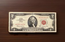 1963 $2 DOLLAR RED SEAL CRISP CIRCULATED NOTE FAST SHIPPING! C36