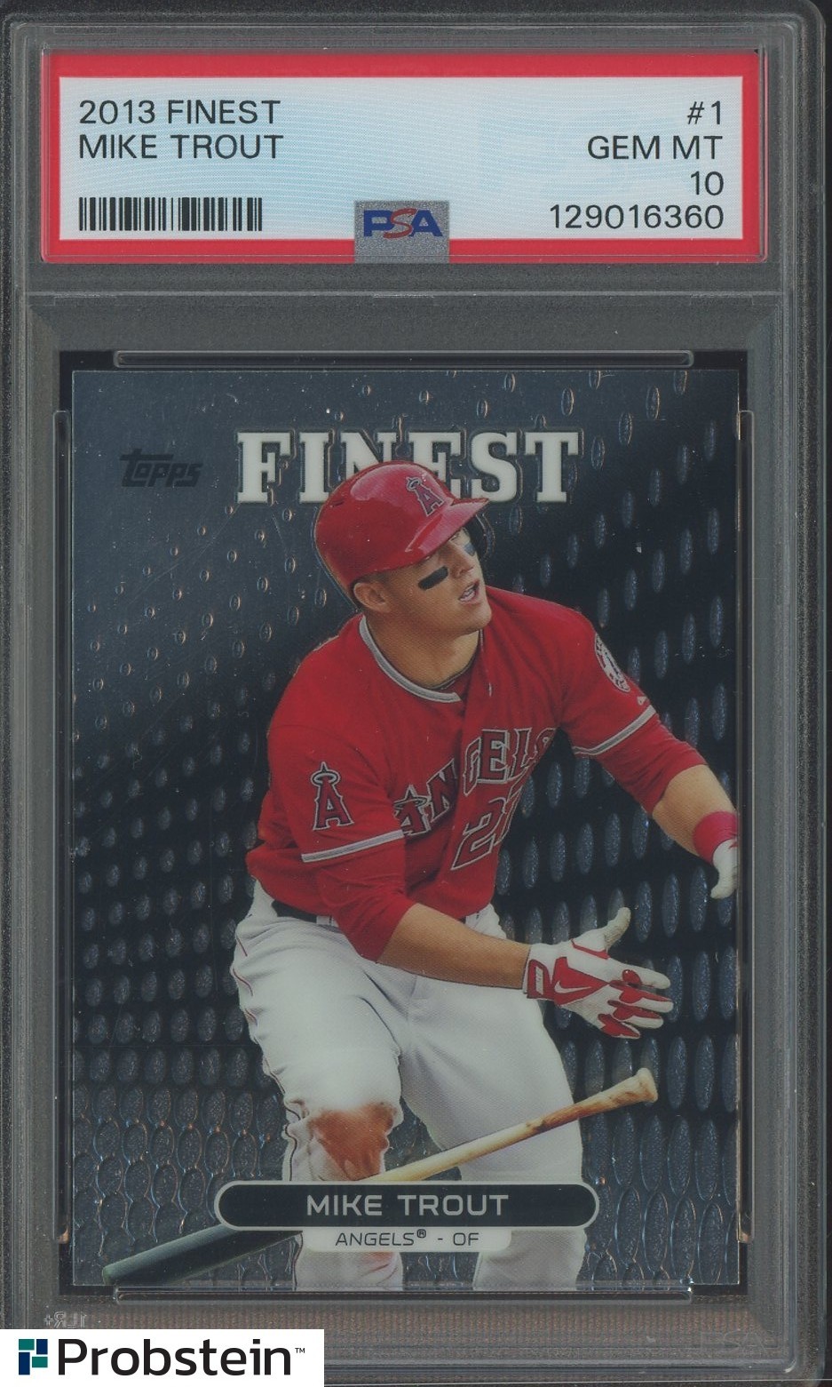 2013 Topps Finest #1 Mike Trout Angels PSA 10 GEM MINT