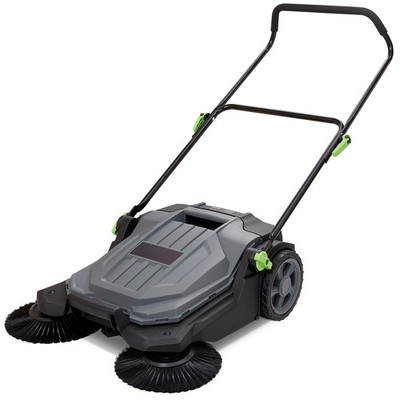 Walk-behind Hand Push Floor Sweeper 25.6'' Width 5 Gallon Waste Container