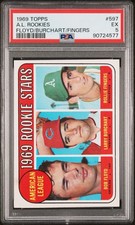1969 Topps Rollie Fingers, Bobby Floyd, Larry Burchart #597 (RC) PSA 5