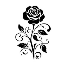 Rose Vinyl Decal Sticker Flower window car van wall campervan Caravan Windscreen