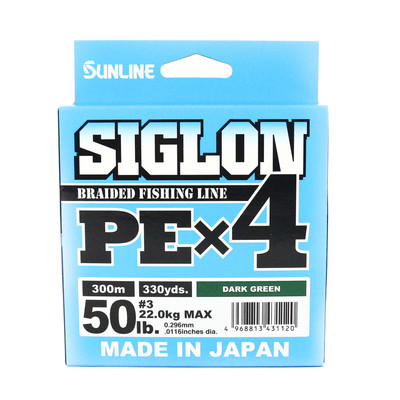 Sunline P.E Line X4 Siglon 300M P.E 3 50LB Dark Green (1120)