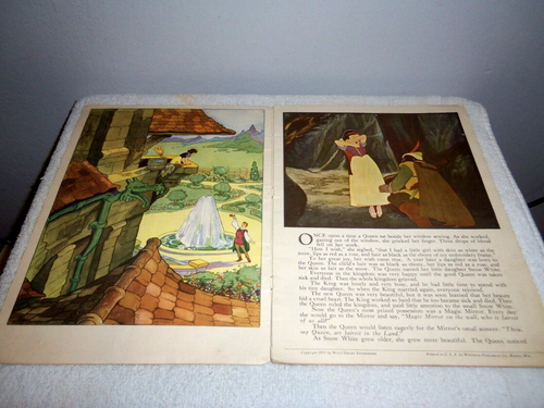 Vintage 1938 Whitman/Disney "Snow White & the Seven Dwarfs" Cloth Book - Picture 3 of 5