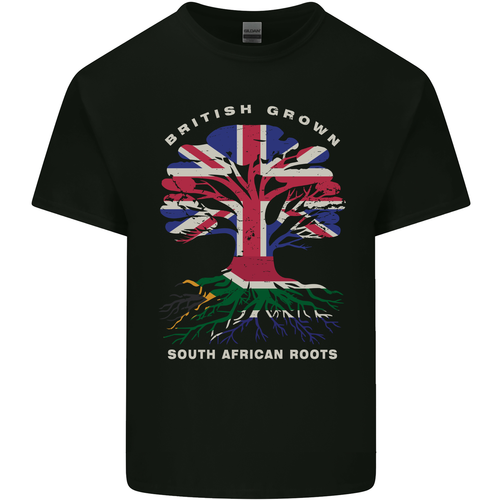British Grown South African Roots Africa Flag Mens Light Cotton T-Shirt - 第 1/15 張圖片
