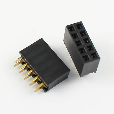 100Pcs 2.54mm Pitch 2x5 Pin 10 Pin Female Double Row Straight Pin Header Strip