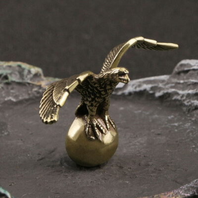 Solid Brass Eagle Figurine  Small Statue Home Ornaments Animal Figurines Gift E