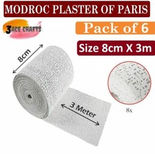 Modroc Modelling Bandage Plaster of Paris for Craft & Sculpture 8cm x 3m 6 Pack