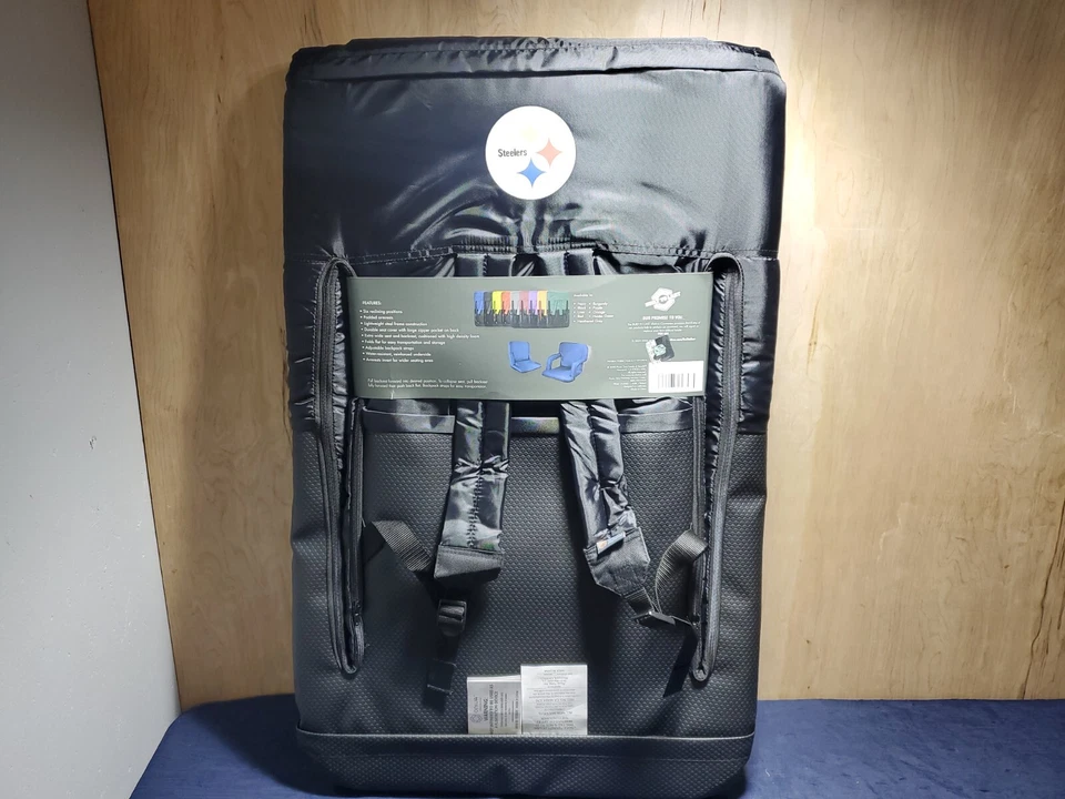 Assento de estádio reclinável portátil preto NFL Ventura Pittsburgh Steelers - Imagem 4 de 4