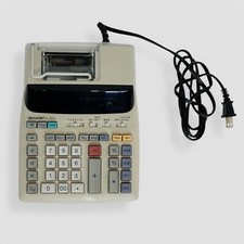 Sharp EL-1801V Portable 12 Digit 2 Color Serial Printing Calculator Tested Works