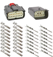 Molex 16 Pin Wire Connector, Harley BLACK Waterproof, Sealed Kit, MX150 with CPA