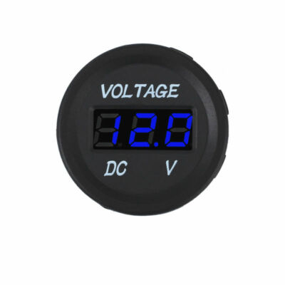 DC 6V-30V LED Digitalanzeige Voltmeter Einbau Rund Wasserdicht Auto Motorrad Neu