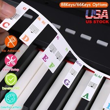 61-88Keys Piano Keyboard Stickers Piano Key Labels PVC Piano Stickers Removable