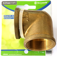 "Floraworld Winkel 90° Beidseitig Ig 39,59 Mm (1 1/4\") Messing 020569"