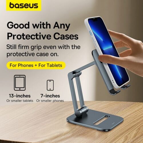 Universal Tablet/Phone Holder Desk Stand Foldable Metal Support iPhone iPad Pro - Picture 3 of 14