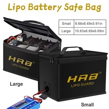 2pcs Lipo Battery Bag Guard Fireproof Explosionproof Sack For Charge &Storage