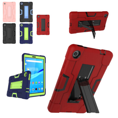 For Lenovo M8 3rd 4th Gen Case Shockproof Heavy Duty Hard Rubber With Kickstand