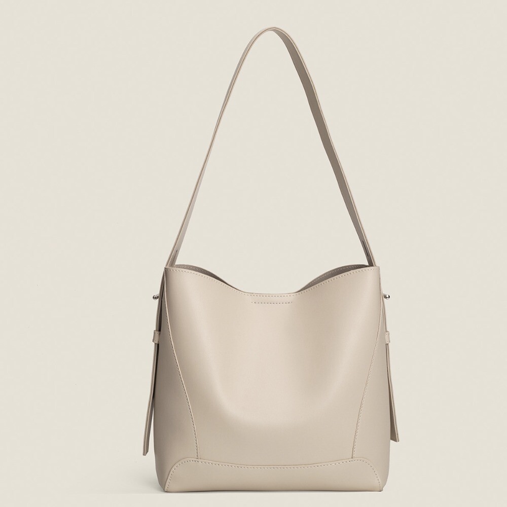 New Solid Color Women's Bucket Bag Leather Crossbody Bags Luxury Tote Bag