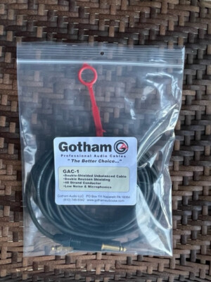 Gotham  GAC-1 Instrument Cable Assembly 15 ft.  Straight BLACK