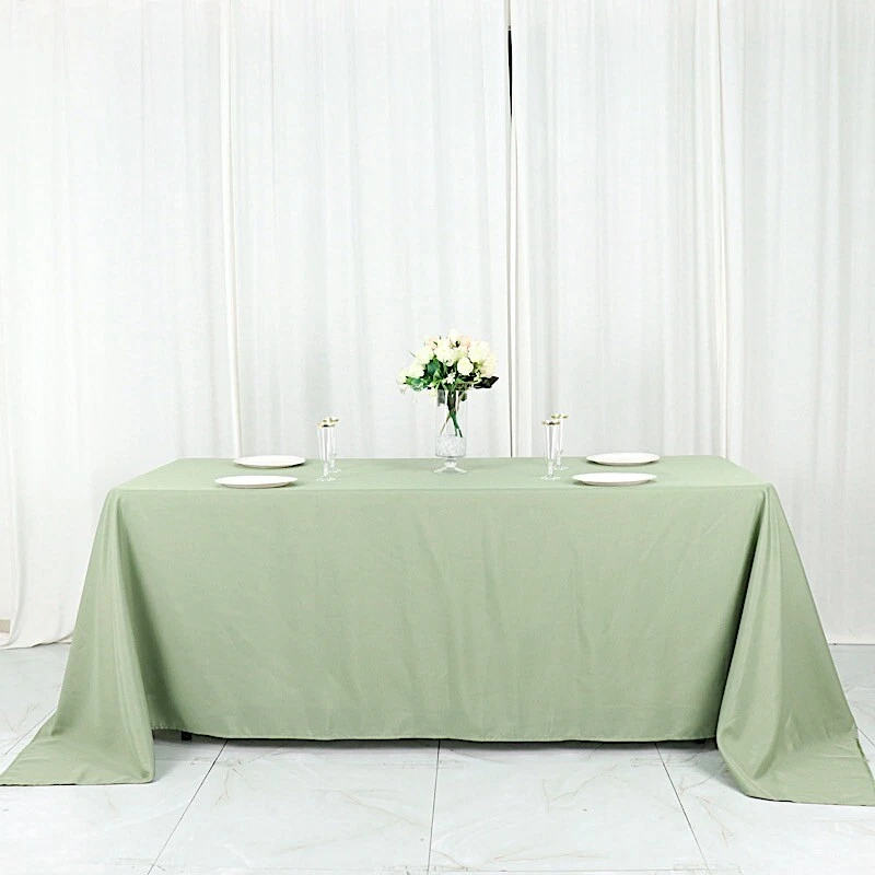 CRAFTSNFAVORS EUCALYPTUS SAGE GREEN Polyester 90x132" Rectangle TABLECLOTHS Wedding Party