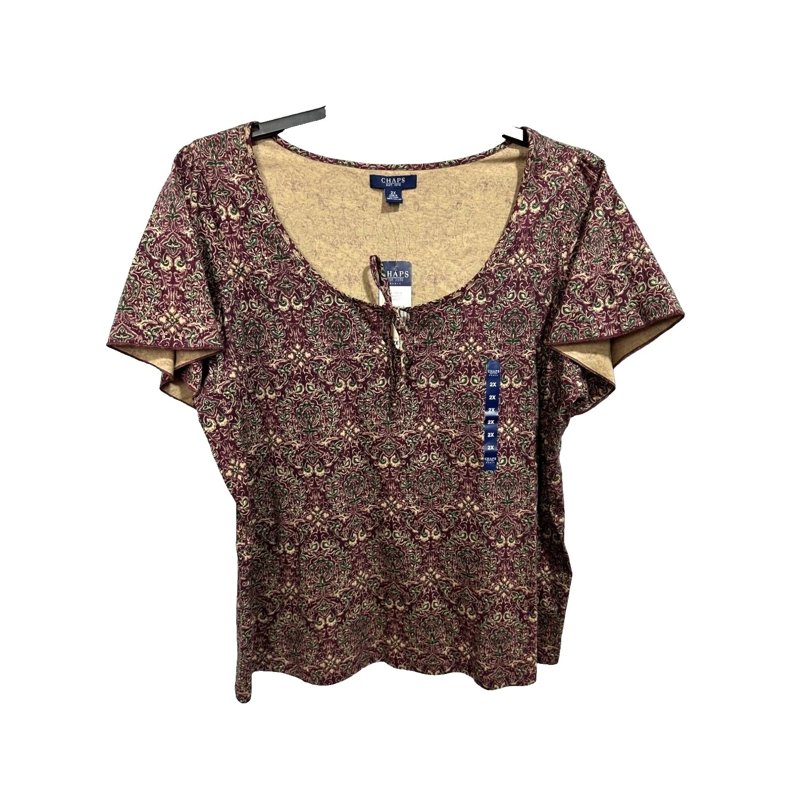 Camisetas Paisley empresarial de algodón Chaps para Mujeres