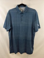 ADIDAS GOLF Men's ULT 365 CHECK Print Short Sleeve Polo Shirt Crew Navy Sz M NWT