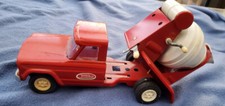 Vintage Tonka Cement Mixer Truck 1960's Red  White pressed steel