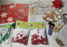 Lot of mixed Christmas craft items: beads plus other items