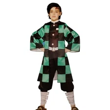 InSpirit Designs Boys M (8) Demon Slayer Tanjiro Jumpsuit and Belt Costume