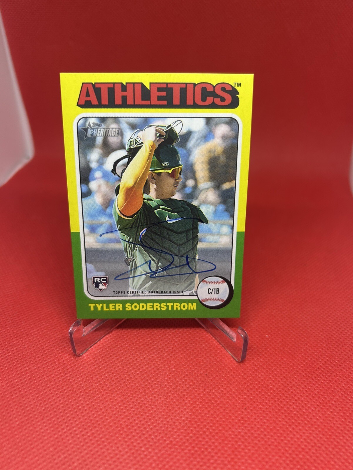 Tyler Soderstrom 2024 Topps Heritage Real One Auto A's Rookie