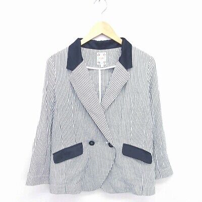 Beams Heart Tailored Jacket Stripe Thin Long Sleeve White Gray /Tt17 Women  | eBay