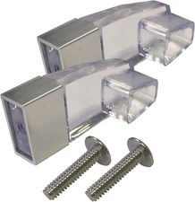 Clear Acrylic Towel Bar Brackets with Bright Chrome Sleeve