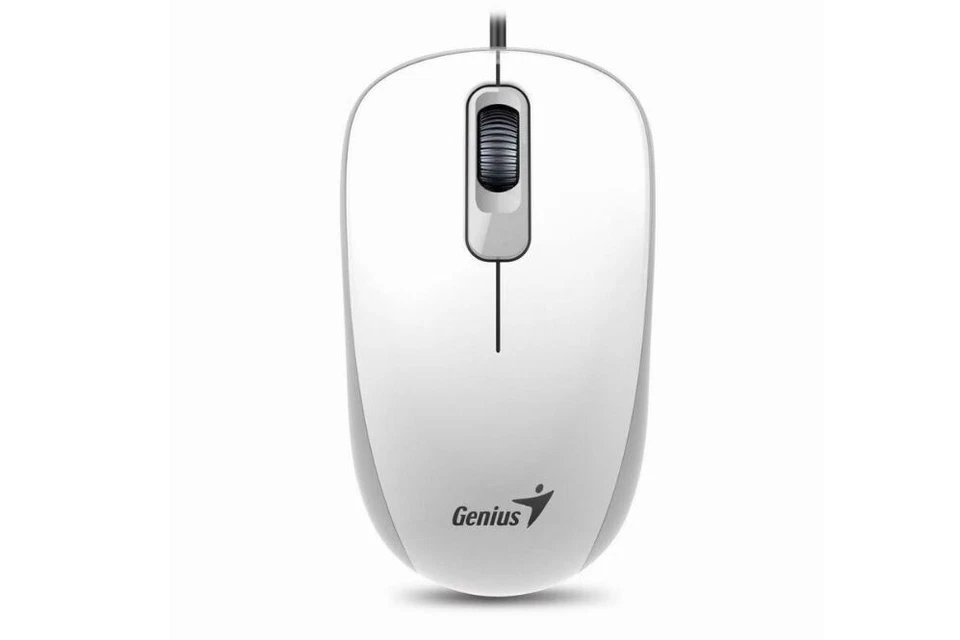 Mouse Optical Wired USB 1000 DPI Genius DX-110 White 3 Button Scroll Wheel - Image 3 of 3