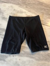 Speedo Men Endurance Solid Jammer Swim Shorts Black Size 38