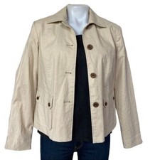Rqt Cream Jacket Blazer Brown Button Down Jacket Size 8