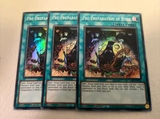 3x Pre-Preparation of Rites EURO 1st Edition Super Rare RA01-EN055 Yu-Gi-Oh!