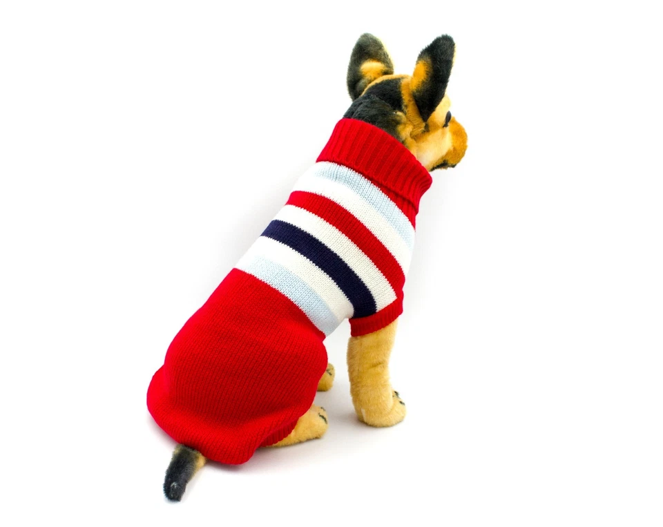 AXEL PETS Elegant Stripes Knit Turtleneck Winter Warm Sweater for Dog and Puppy - Image 3 of 4