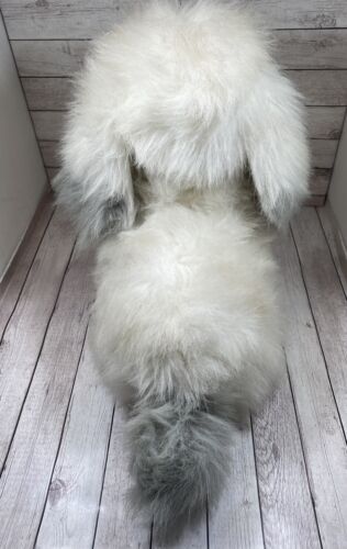 RUSS SMOOCHER White Gray PUPPY DOG Plush Stuffed Animal, Long Pile RARE - Picture 3 of 10