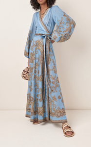 cotton maxi wrap dress