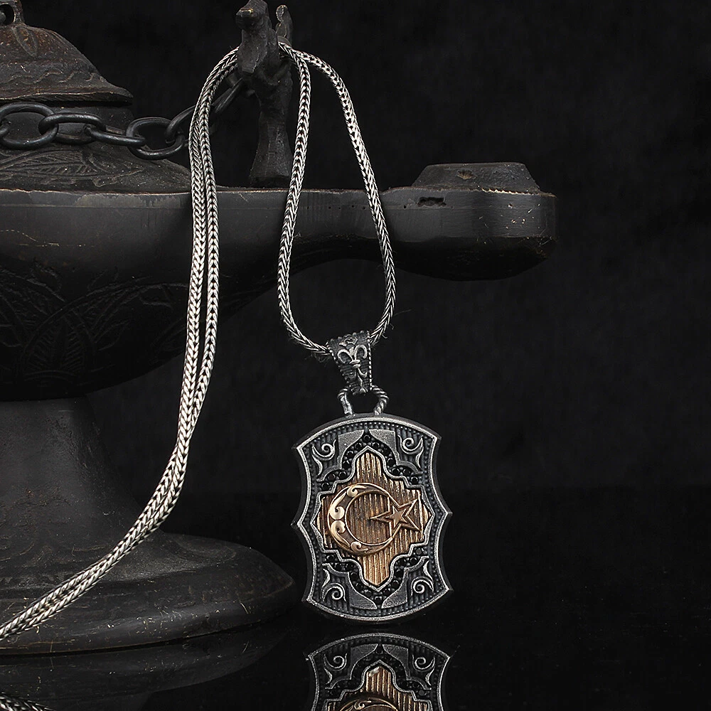 Turkish Handmade Sterling Silver 925 Men s Pendant Necklace