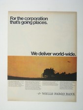 Vintage Wells Fargo Bank Print Ad 1968 Stagecoach Western Southwest